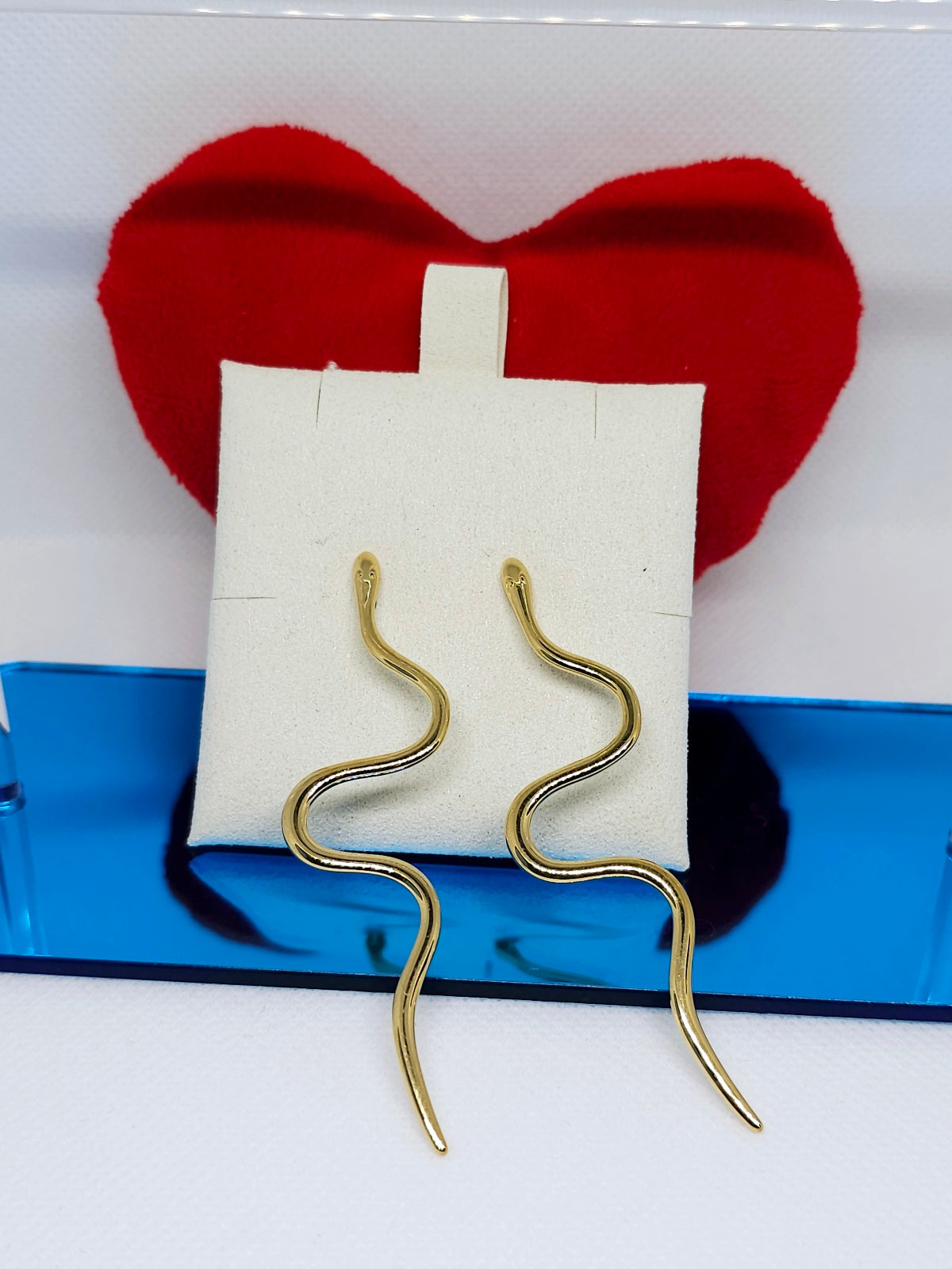 Boucles d’oreilles Pendantes Serpent Doré Claytone