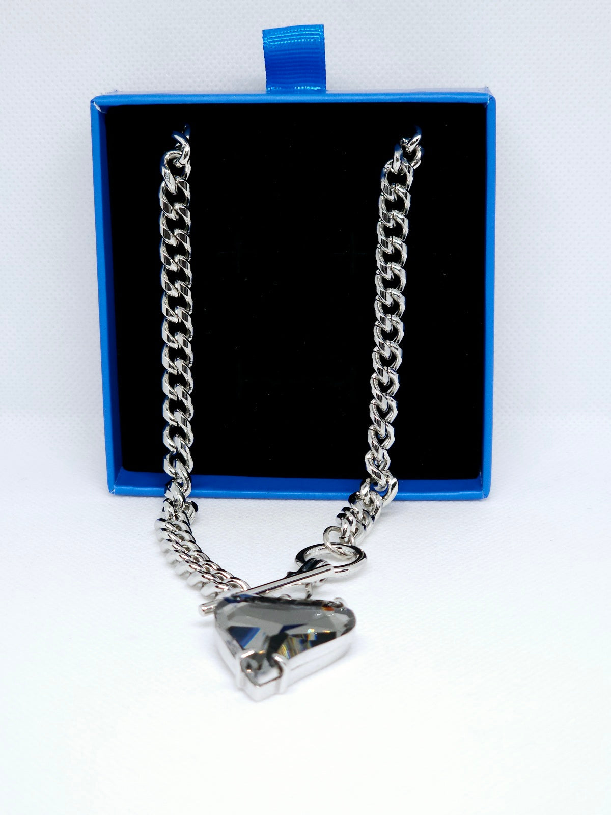 Collier et bracelet cœur acier noir
