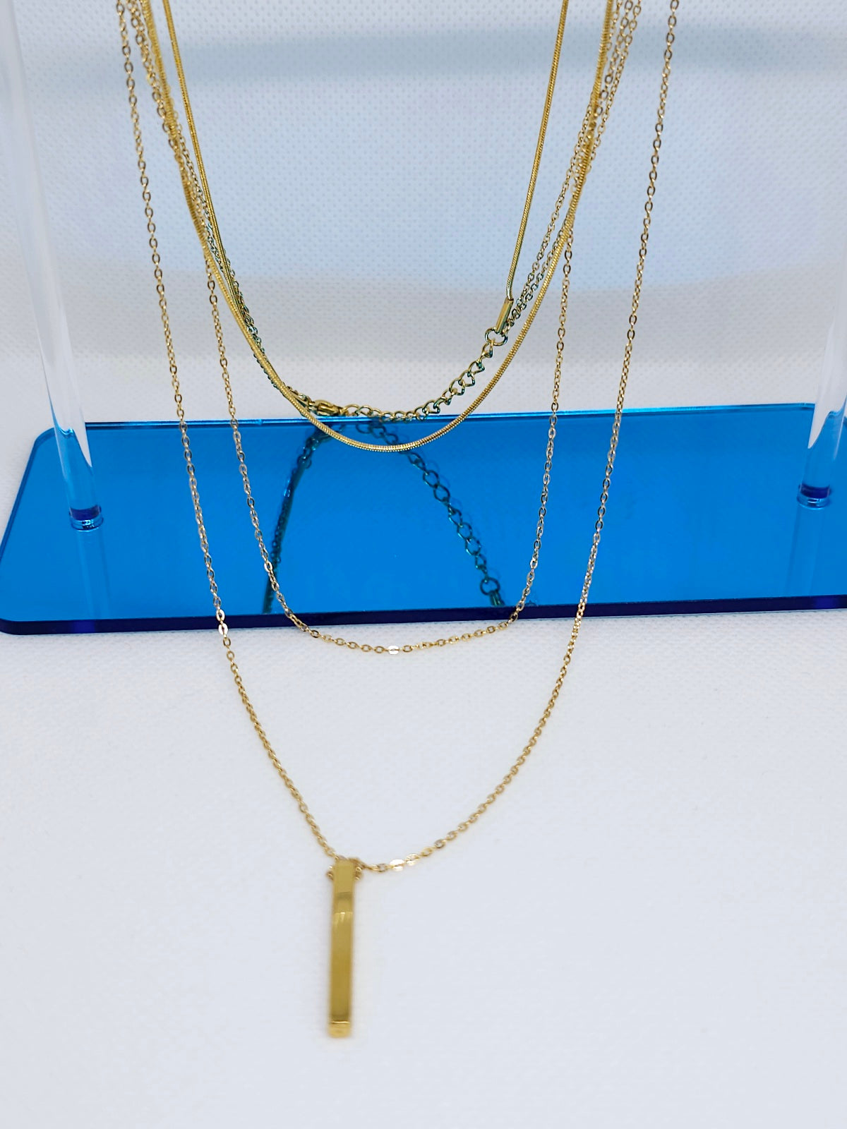 Collier doré multi-rangs élégant femme
