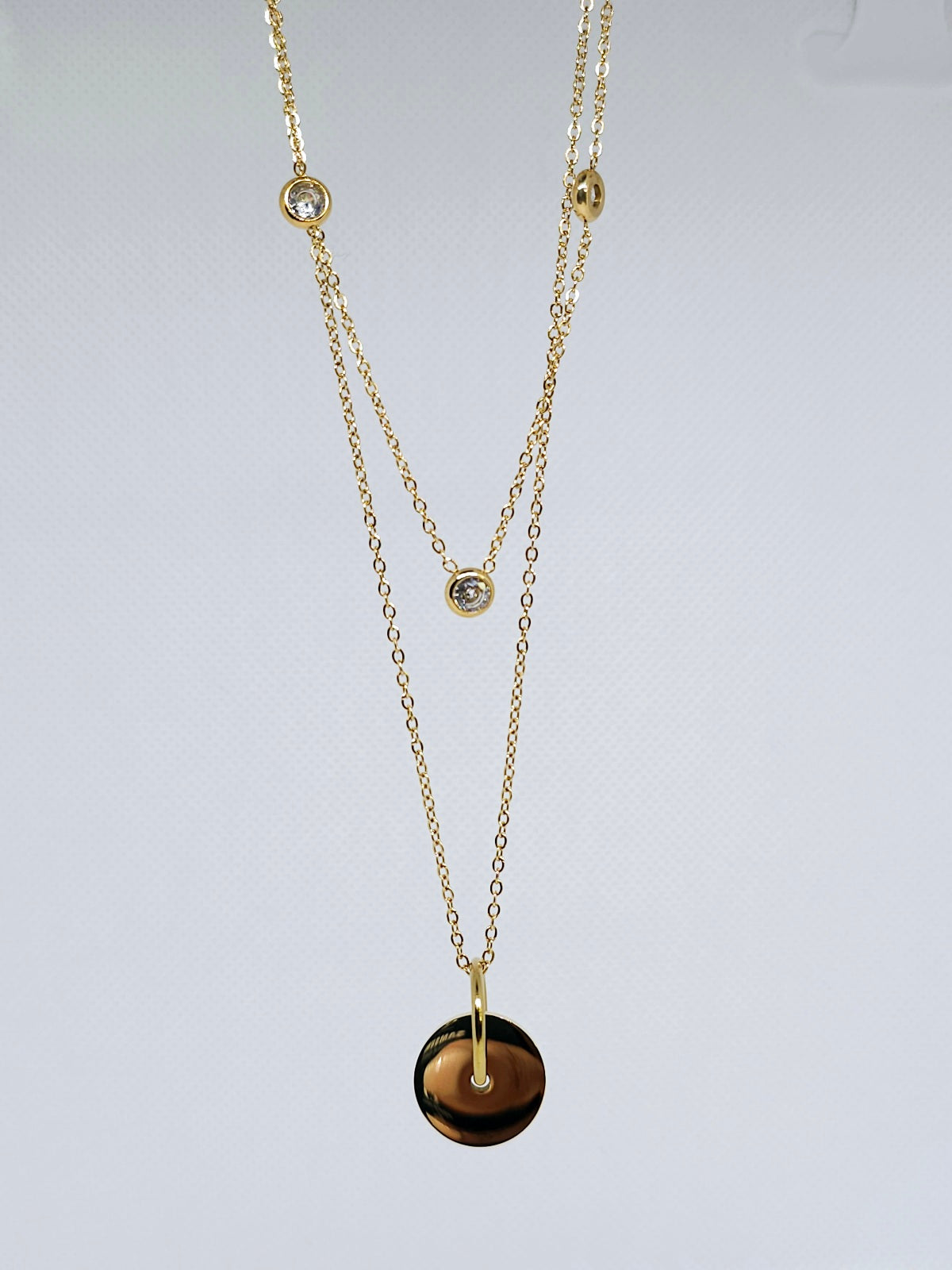 Collier double chaîne doré élégant