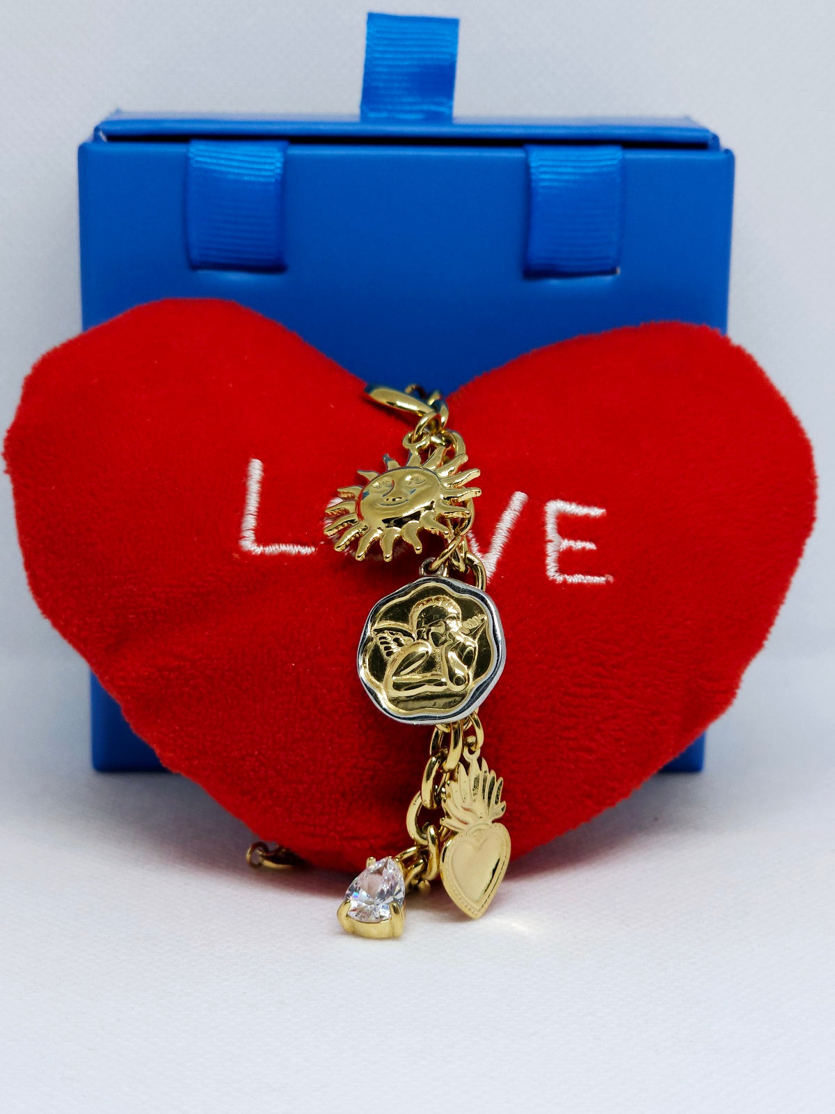 Collier et bracelet dorés breloques élégantes