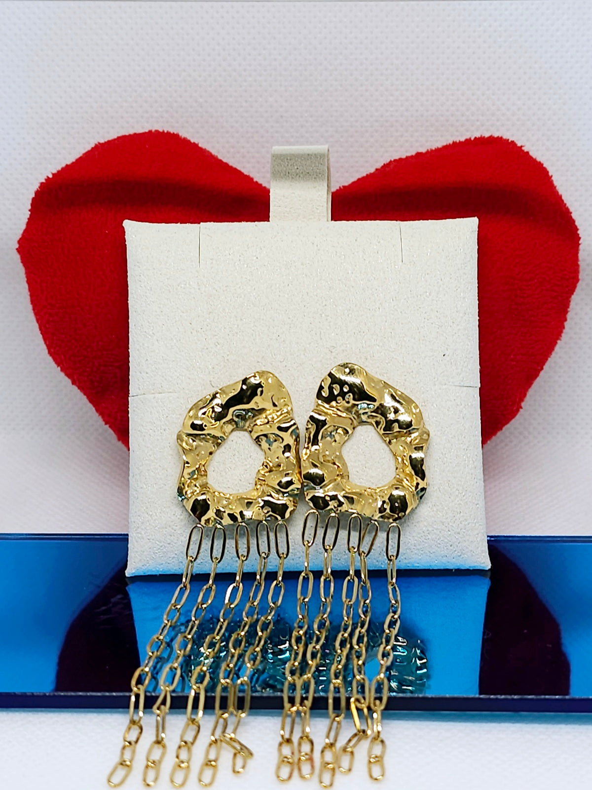 Boucles d'oreilles pendantes dorées femme
