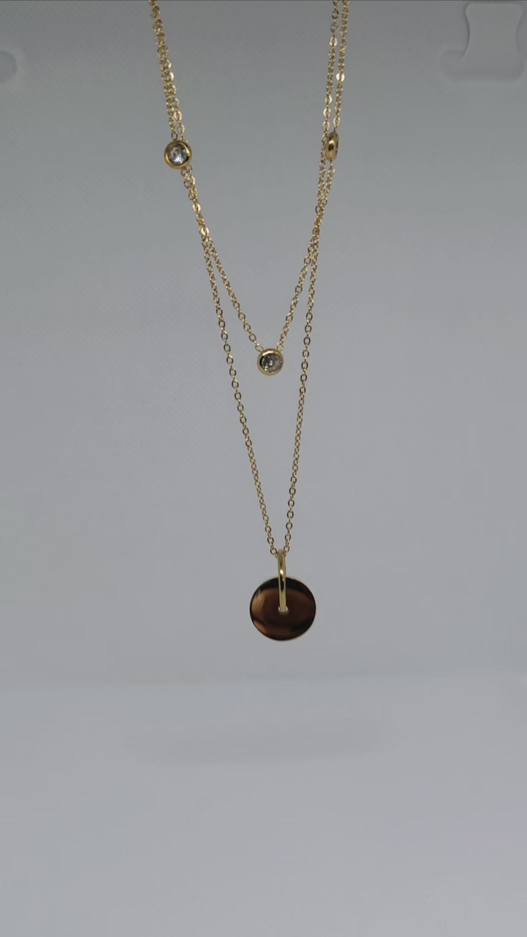 Collier double chaîne doré élégant