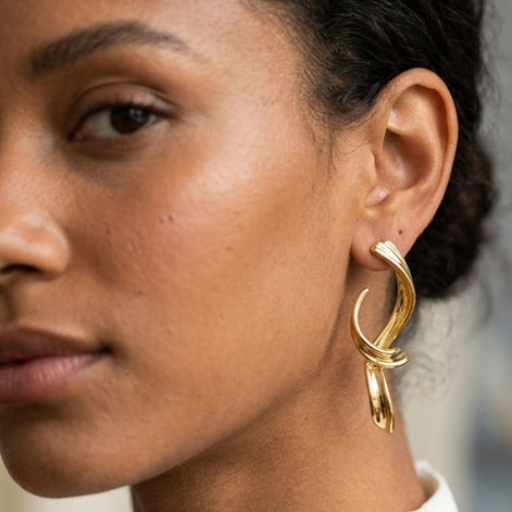 Boucles d’Oreilles Luna Twist™ Dorées
