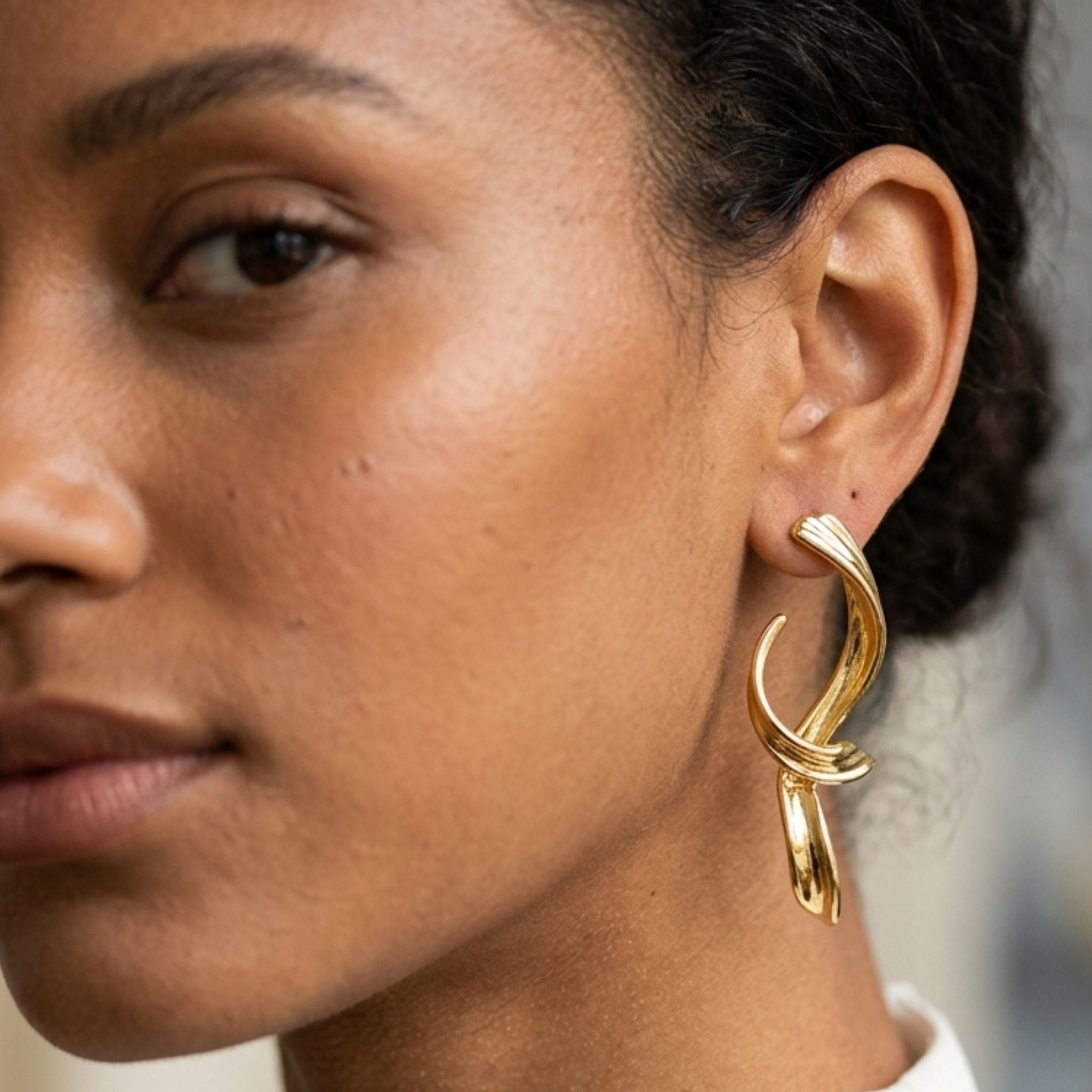 Boucles d’Oreilles Luna Twist™ Dorées