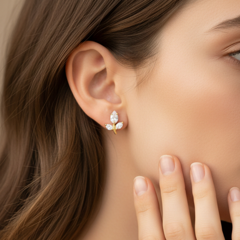 Piercing oreille en acier inoxydable élégant.