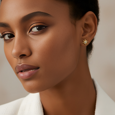 Piercing oreille étoile brillant et élégant.