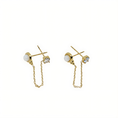 Boucles d’oreilles chaîne dorée élégante