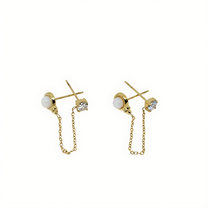 Boucles d’oreilles chaîne dorée élégante