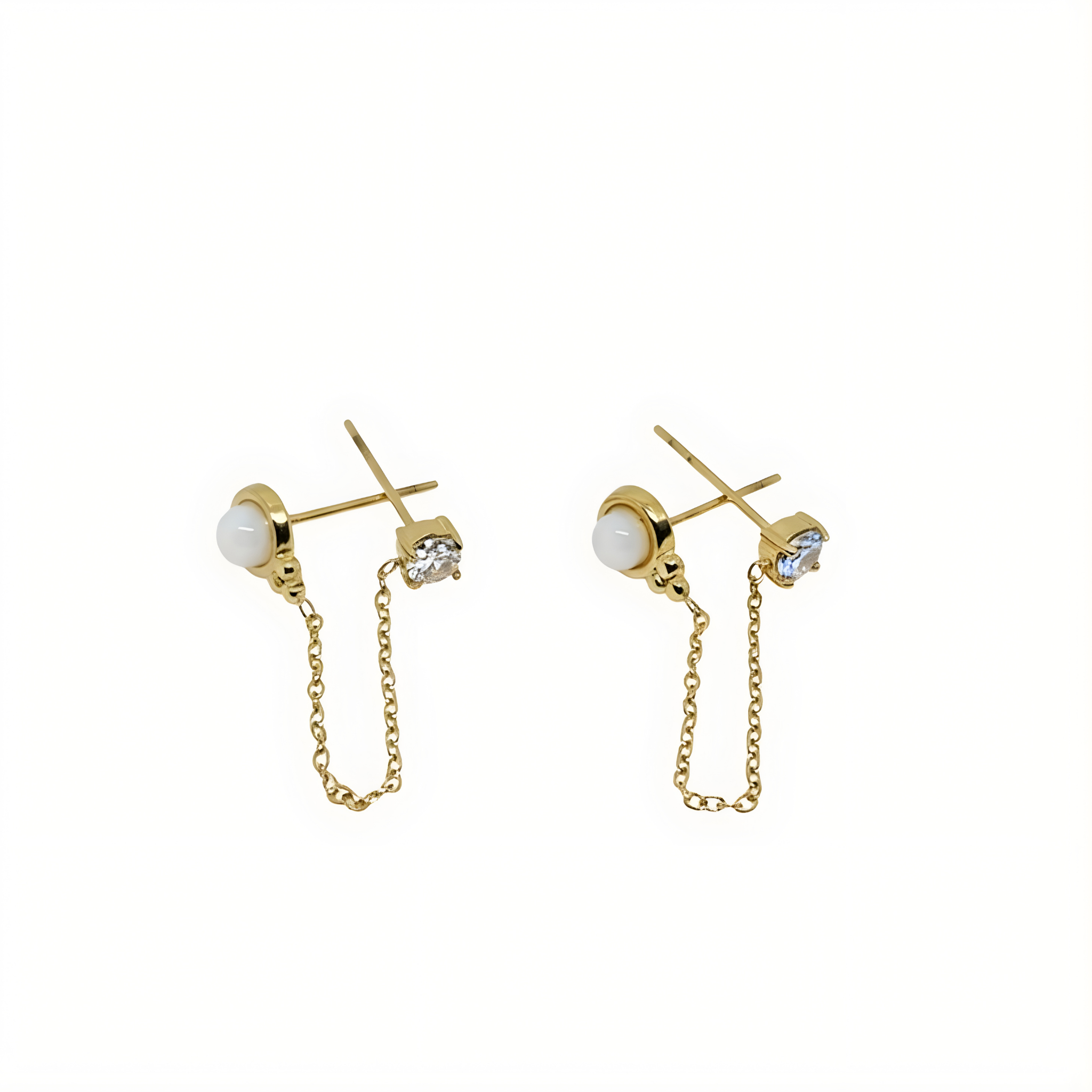 Boucles d’oreilles chaîne dorée élégante