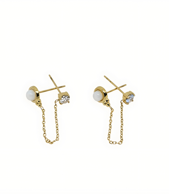 Boucles d’oreilles chaîne dorée élégante