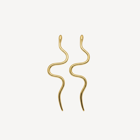 Boucles d’oreilles serpent en acier doré élégantes.