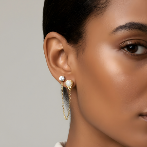 Piercing Oreille Perle De Lou En Acier Inoxydable