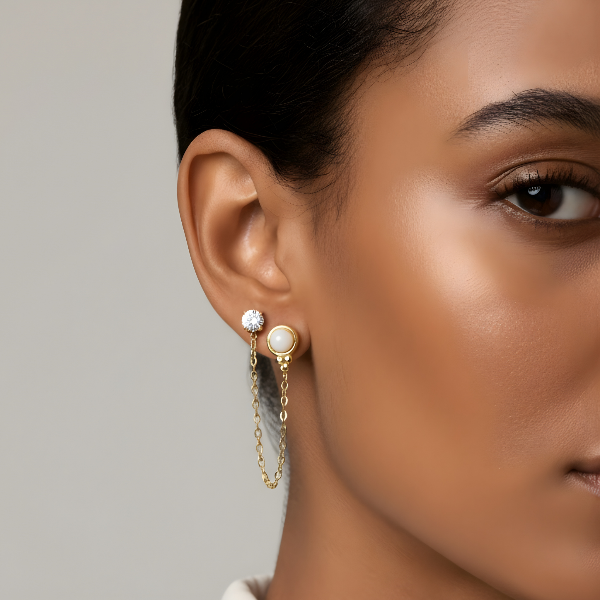 Piercing Oreille Perle De Lou En Acier Inoxydable