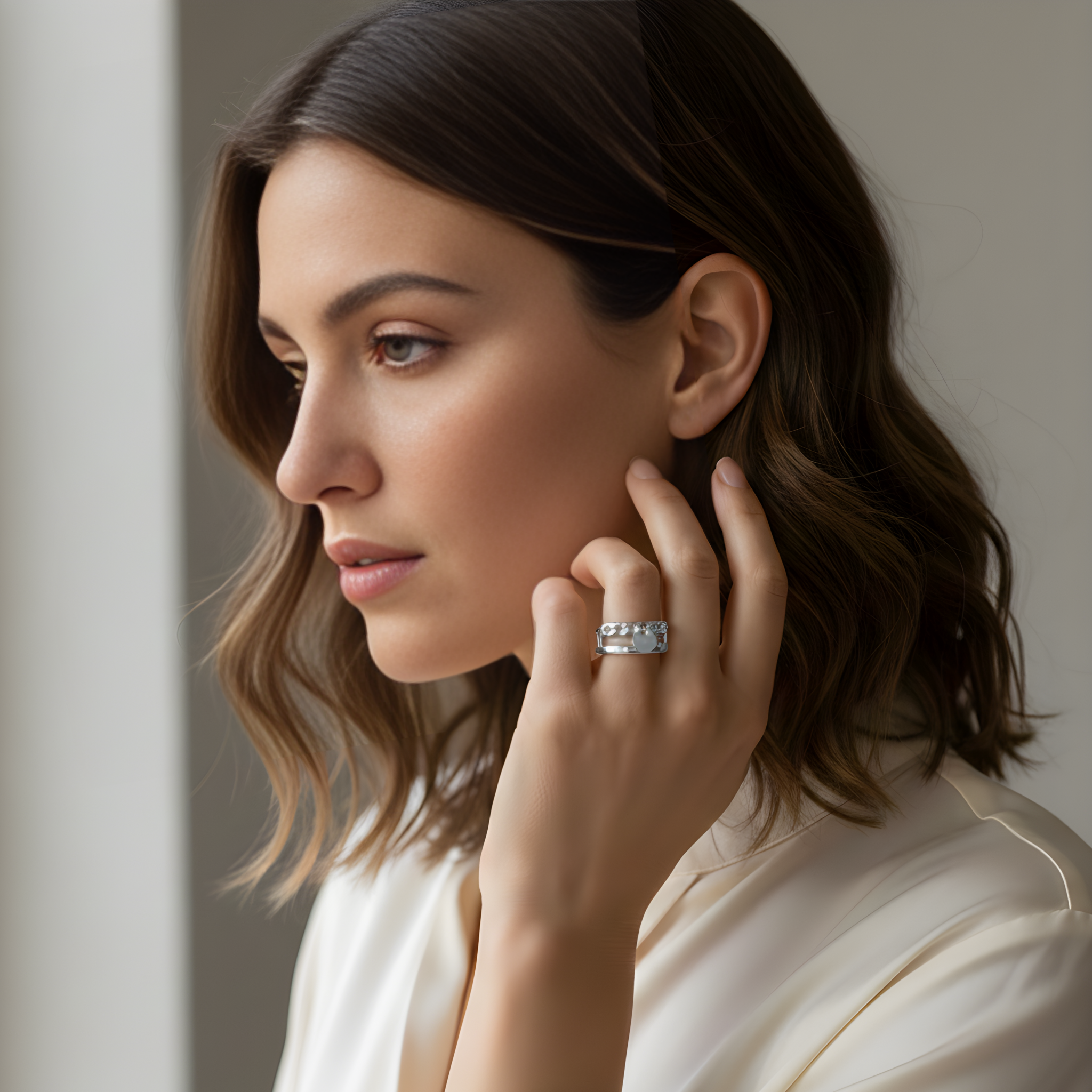 Bagues Ajustable Abbie En Acier Inoxydable