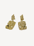 Boucles d’oreilles dorées texturées effet martelé pendantes.