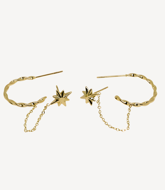 Boucles d’oreilles dorées étoilées élégantes