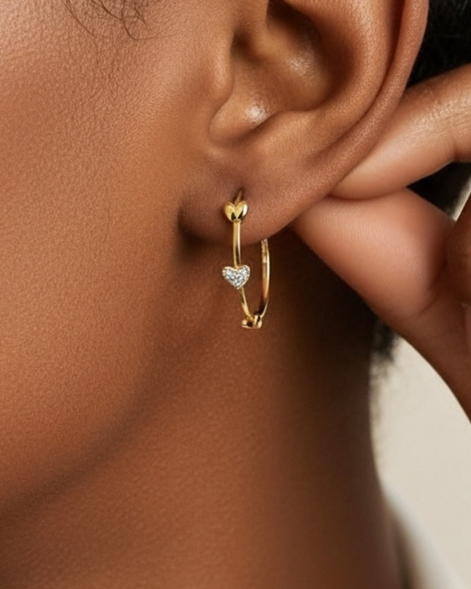 Golden Heart Glow™ Hoop Earrings