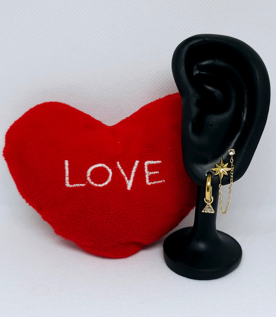 Boucles d’oreilles dorées étoiles chaîne