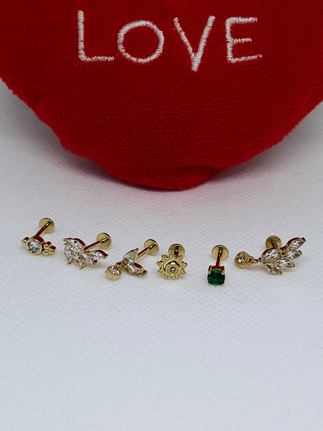 Piercings d'Oreilles Candice Strass En Acier Inoxydable