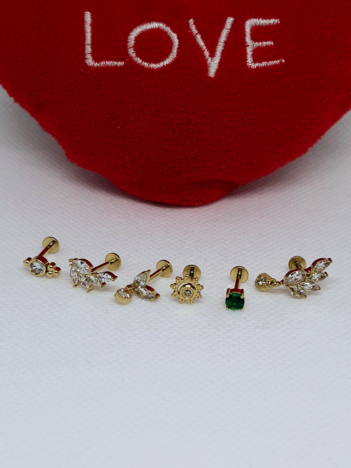 Piercings d'Oreilles Candice Strass En Acier Inoxydable