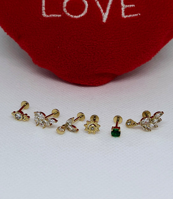 Piercings d'Oreilles Candice Strass En Acier Inoxydable