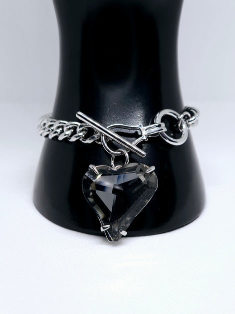 Noir Éternel Heart™ – Porte-Clés Bijou Cœur Cristal