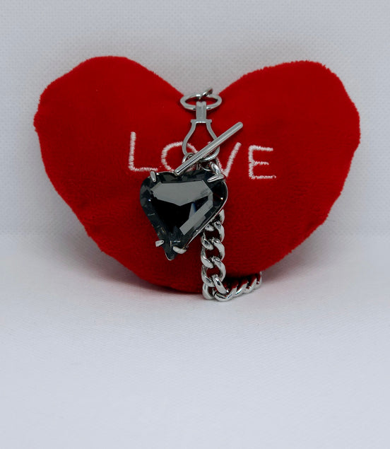 Noir Éternel Heart™ – Porte-Clés Bijou Cœur Cristal