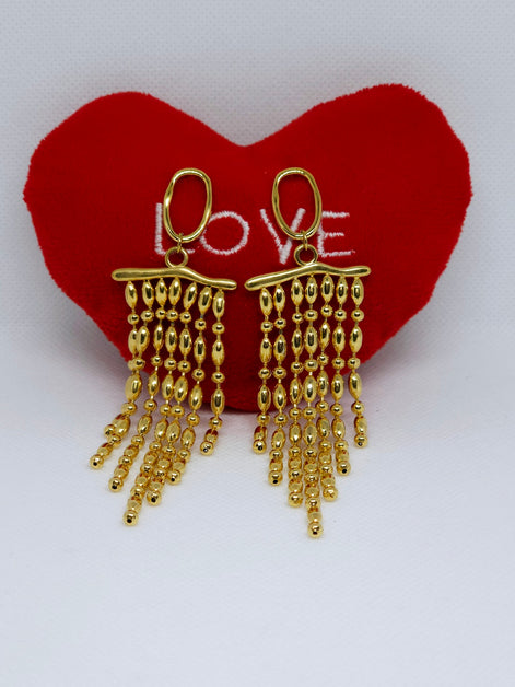 Golden Cascade Beads™ Drop Earrings