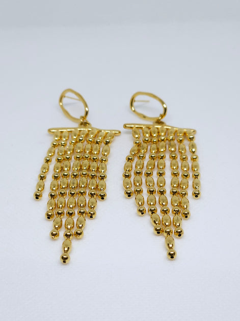 Golden Cascade Beads™ Drop Earrings
