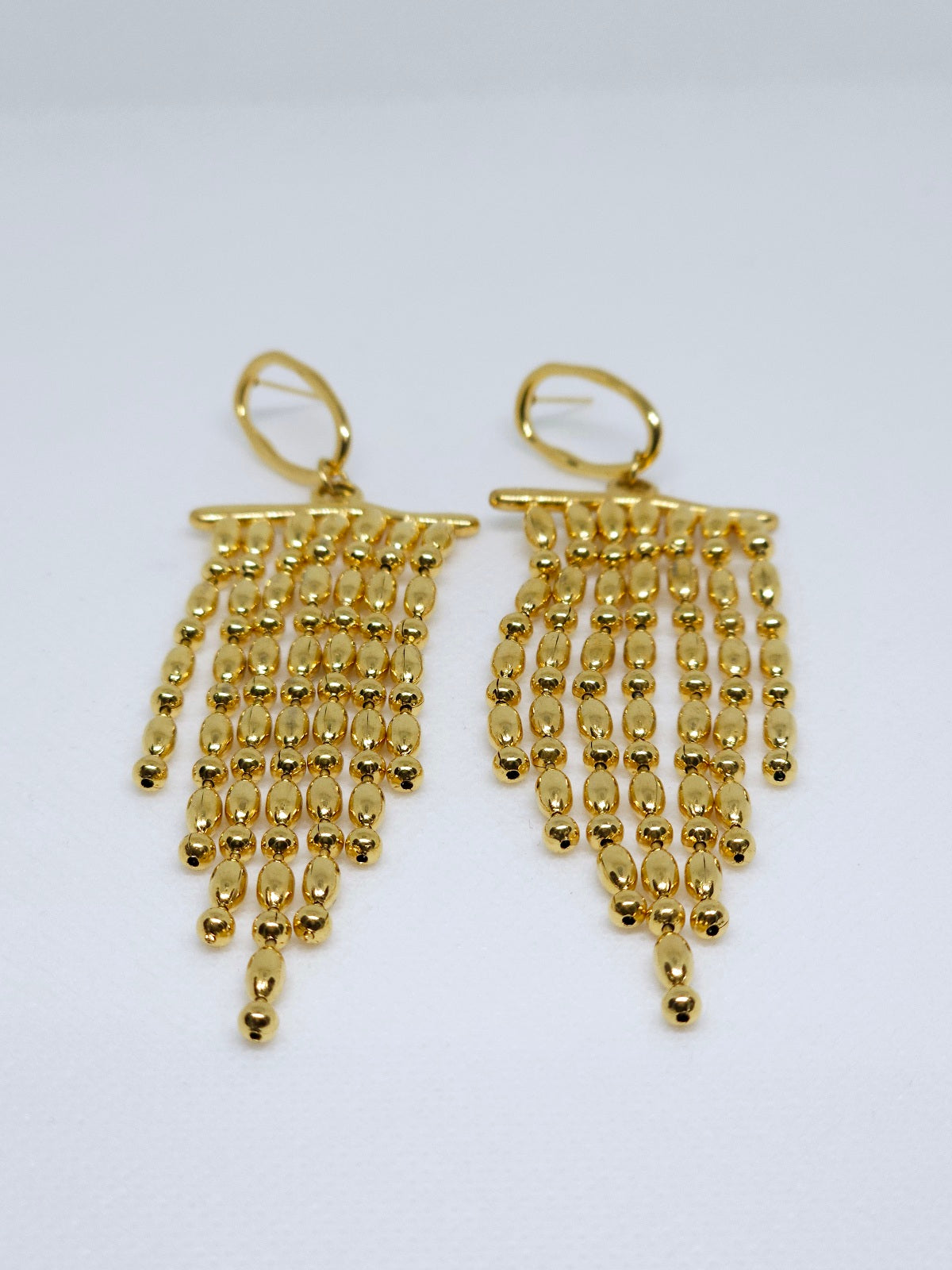 Golden Cascade Beads™ Drop Earrings