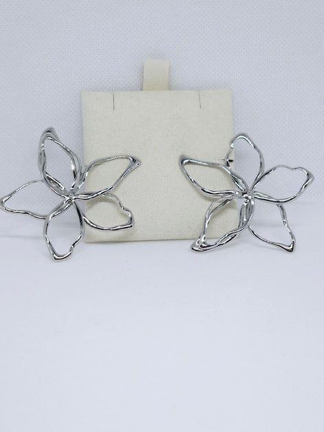 Silver Blossom Aura™ Statement Earrings