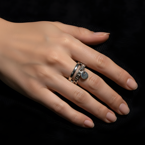 Bagues Ajustable Abbie En Acier Inoxydable