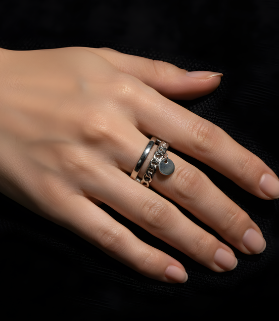 Bagues Ajustable Abbie En Acier Inoxydable