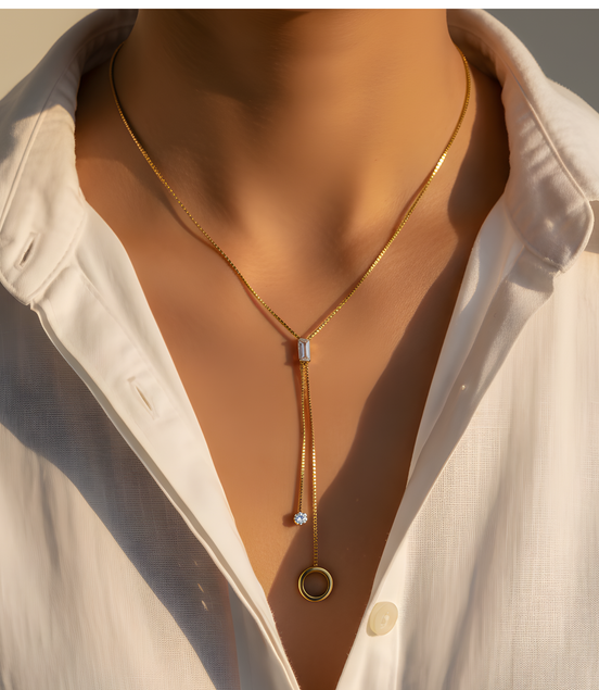 Collier Scarlett Golds Acier Jaune