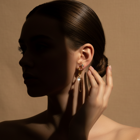 Piercing Oreille Nathalie Spee En Acier Doré
