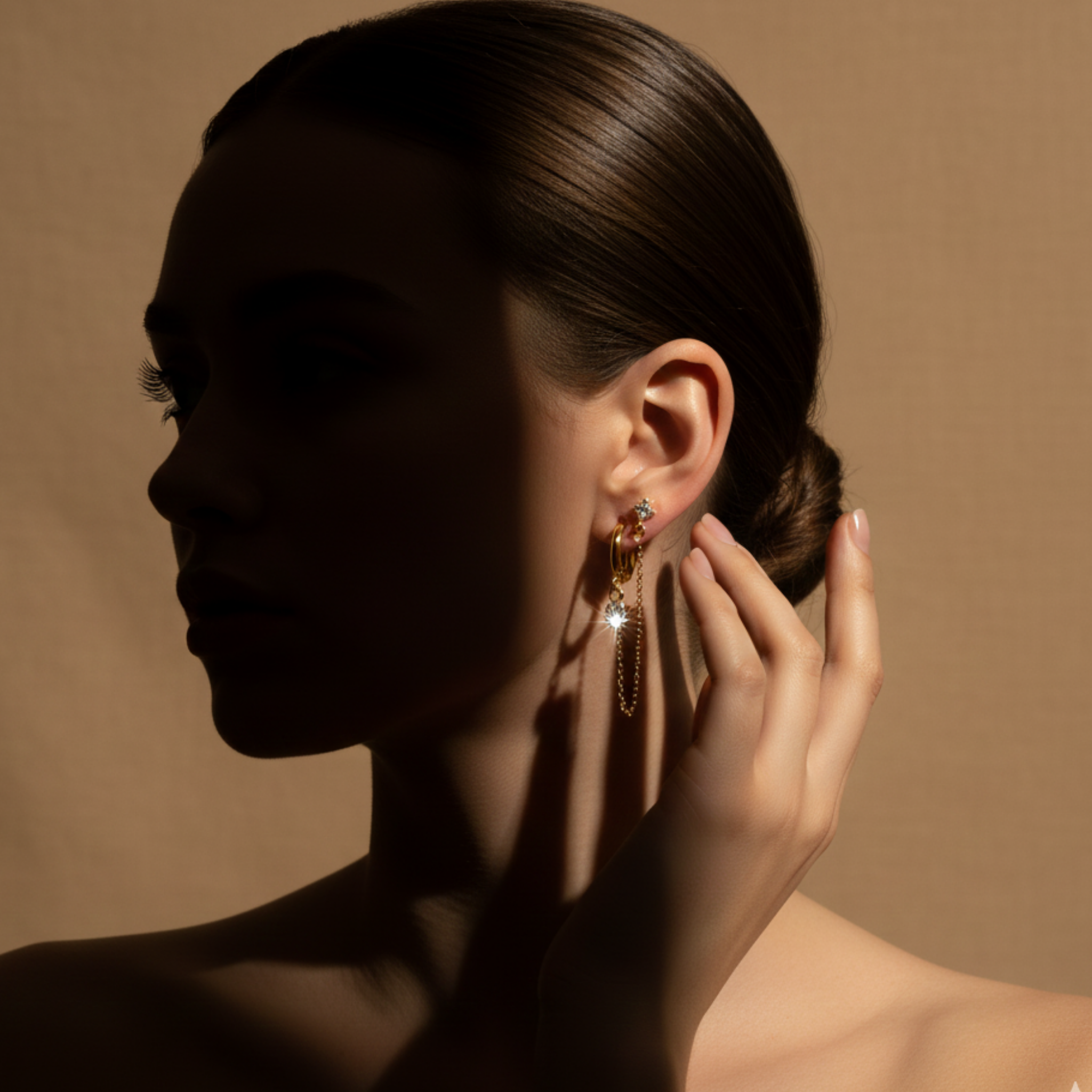 Piercing Oreille Nathalie Spee En Acier Doré