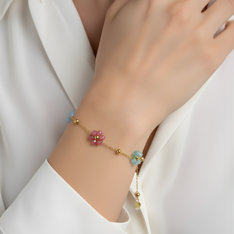 Bracelet Perles de Poésie en Acier Inoxydable