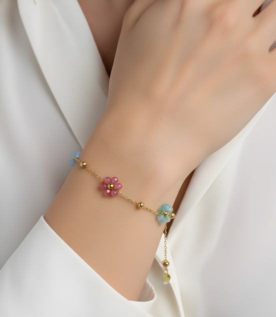 Bracelet Perles de Poésie en Acier Inoxydable