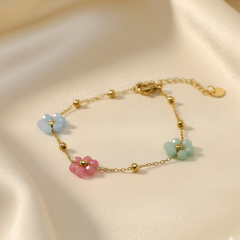 Bracelet Perles de Poésie en Acier Inoxydable