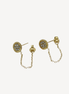 Piercing oreille avec gemme brillante en acier inoxydable.
