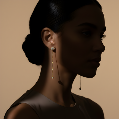 Piercing oreille avec gemme brillante en acier inoxydable.