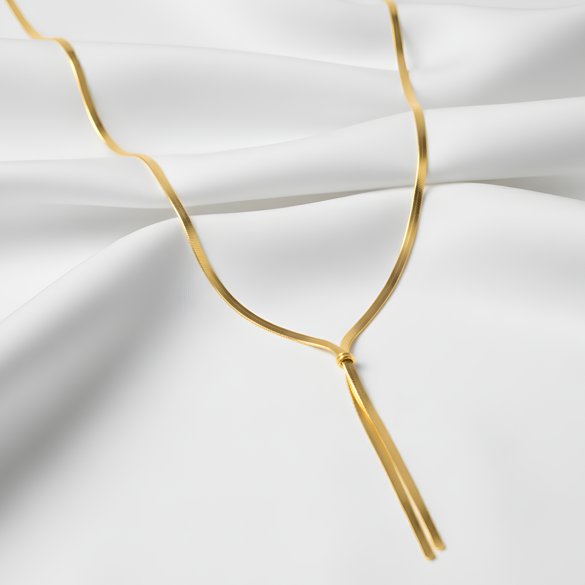 Collier doré double chaîne serpent