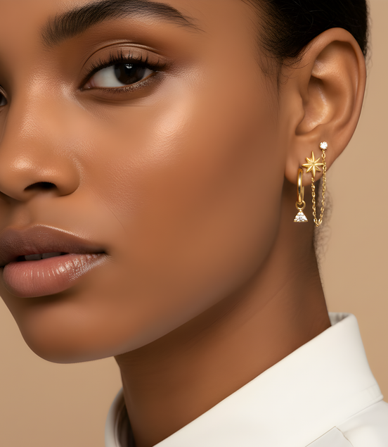 Piercings d'Oreilles Kristine Créole En Acier Ioxydable