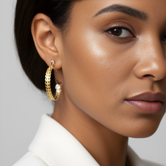 Boucles d’oreilles créoles dorées Courtney élégantes.