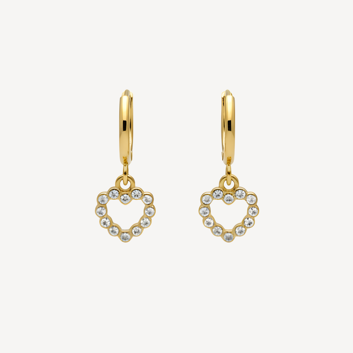 Boucles d'Oreilles Créoles Petit Coeur De Liss