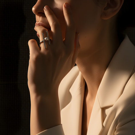 Bague moderne croix acier inoxydable