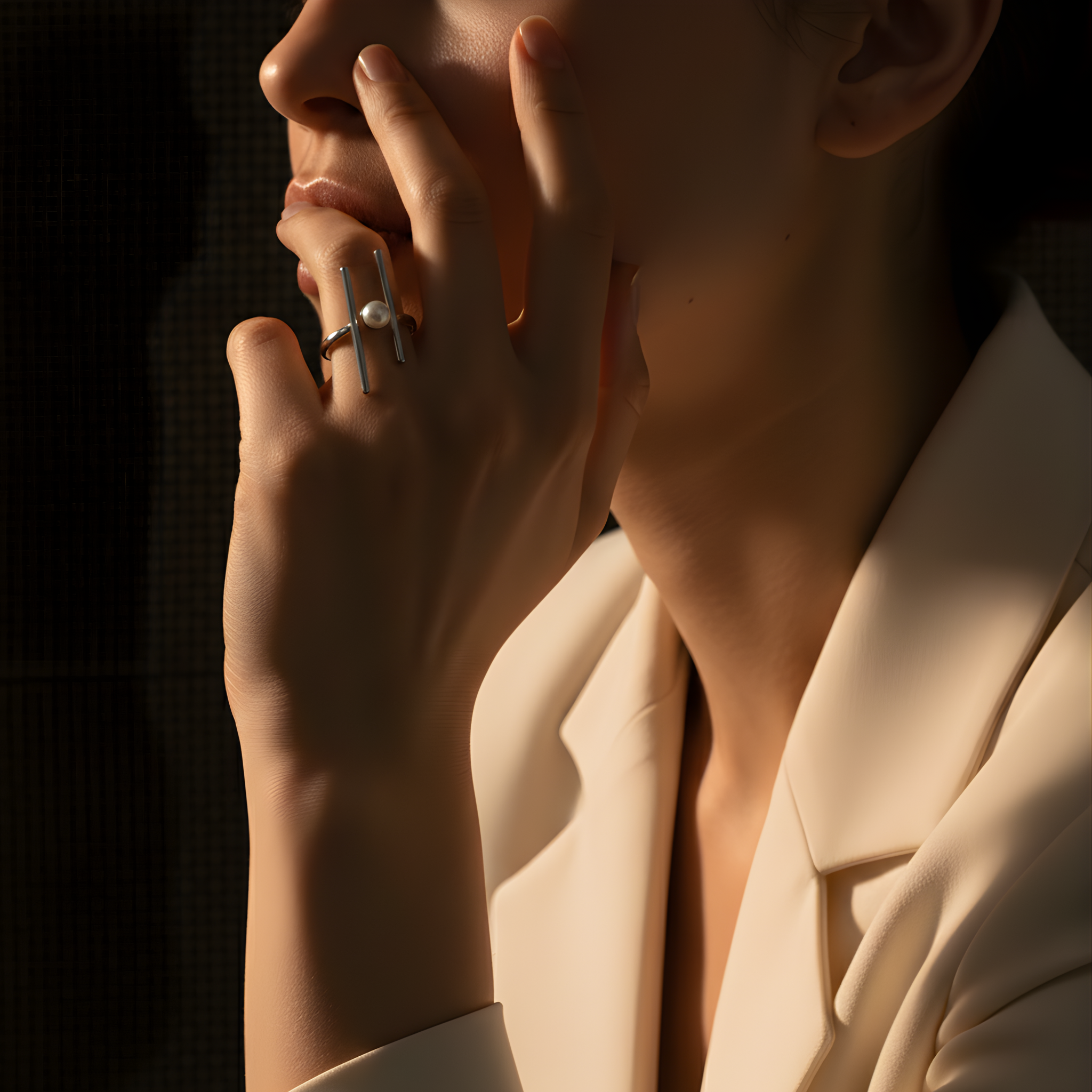 Bague moderne croix acier inoxydable