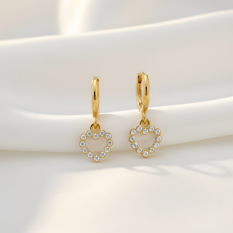 Boucles d'Oreilles Créoles Petit Coeur De Liss