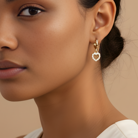 Boucles d'Oreilles Créoles Petit Coeur De Liss